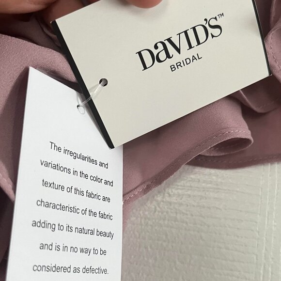 David's Bridal Flutter Sleeve Wrap Dress / Bridesmaid / Quartz / Size 14 - NWT - Picture 7 of 10